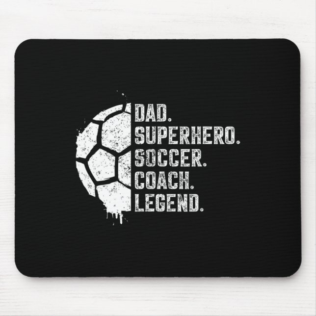 Mousepad Pai Super-herói Treinador de Futebol Lendário  (Frente)
