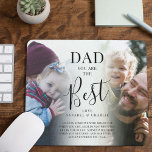 Mousepad 'PAI', você é o Melhor Nome e a Manutenção de Cota<br><div class="desc">Foto moderna e cota 2 mouse para pais, com 2 fotos de sua escolha, que podem ser facilmente baixadas de um computador ou de seu telefone, o texto 'PAI you are the Best' em um roteiro de caligrafia elegante, seus nomes de filhos e uma citação que pode ser personalizada para...</div>