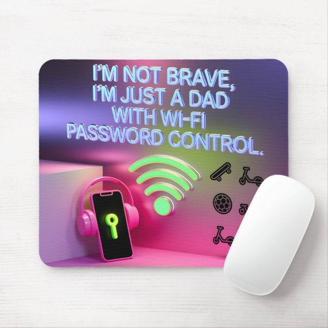 Mousepad Pai WiFi Controle de Senha Engraçado Presente Padr (Com mouse)