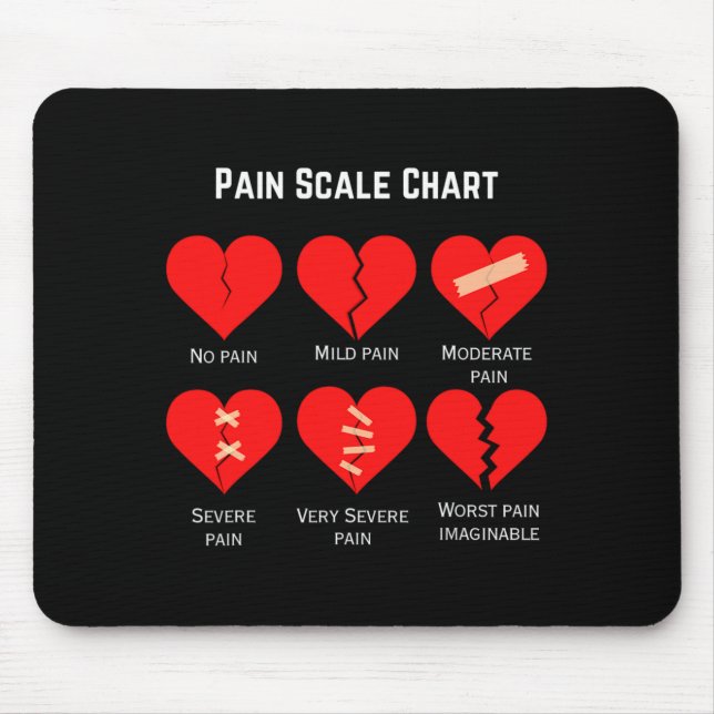 Mousepad Pain Scale Chart Design For Funny Valentines Day  (Frente)