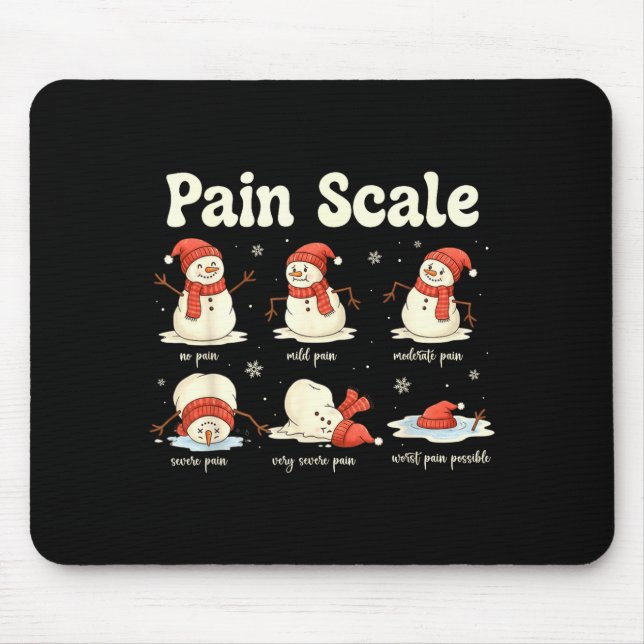 Mousepad Pain Scale Snowman Funny Nurse Christmas Icu Nurse (Frente)