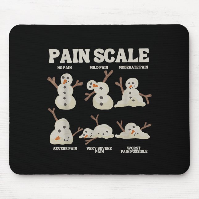 Mousepad Pain Scale Snowman Funny Nurse Christmas Icu Nurse (Frente)