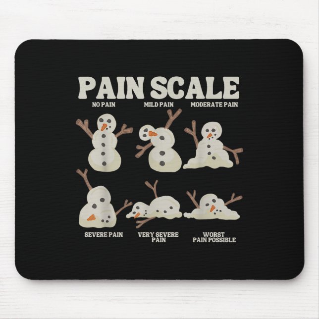 Mousepad Pain Scale Snowman Nurse Christmas Xmas Snow Pajam (Frente)