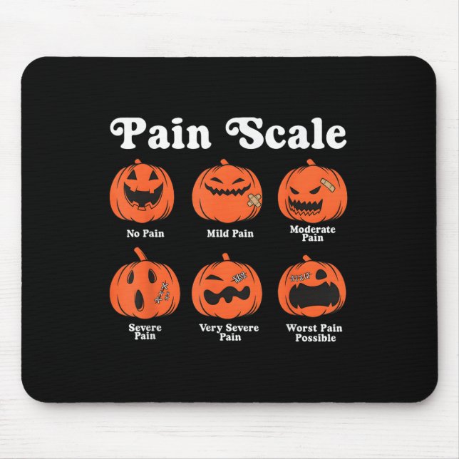 Mousepad Pain Scale Soky Pumpkin Fall Halloween Trauma Nurs (Frente)
