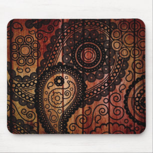 Mousepad painéis da madeira de paisley
