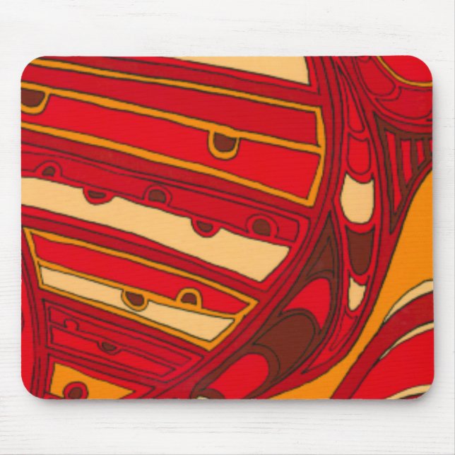Mousepad Painéis laranja abstrato (Frente)
