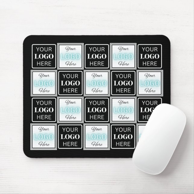 Mousepad Painel Branco Simples Evento Dois Logotipos (Com mouse)