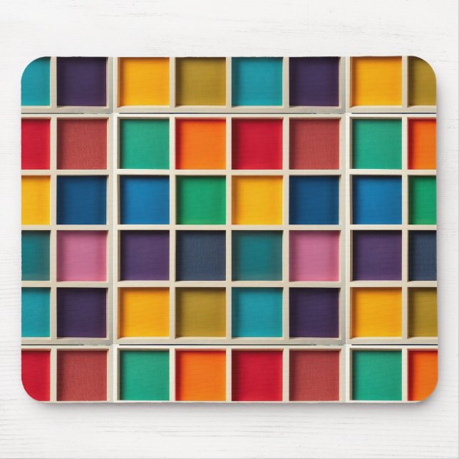 Mousepad Painel de Grade Geométrica Colorida (Frente)