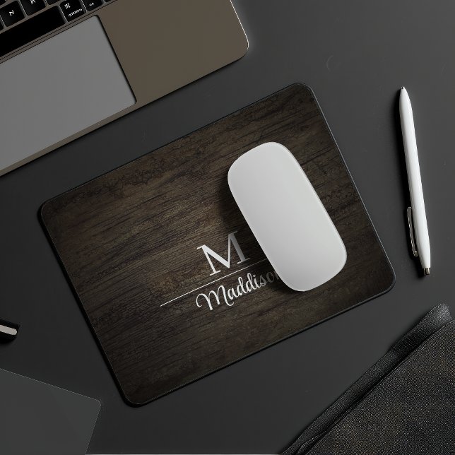 Mousepad Painel de Madeira Escura Personalizado (Criador carregado)
