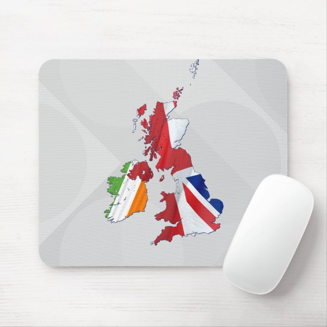 MOUSEPAD PAINEL DE MAPA E PAVILHÕES DE ISLES BRITÂNICOS (Com mouse)