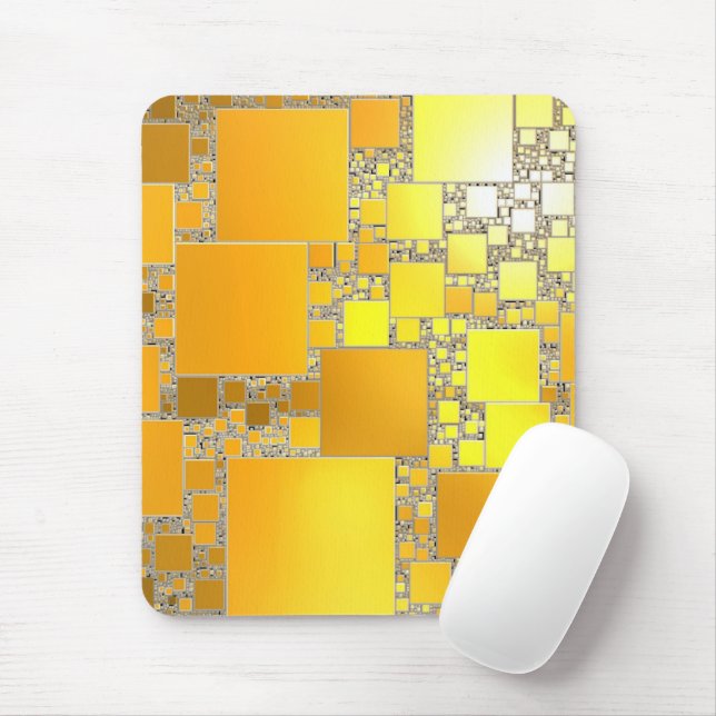 Mousepad Painel de Mouse Amarelo e Laranja Quadrado (Com mouse)
