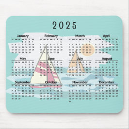 Mousepad Painel de Mouse Calendário Design 2025 para Barcos