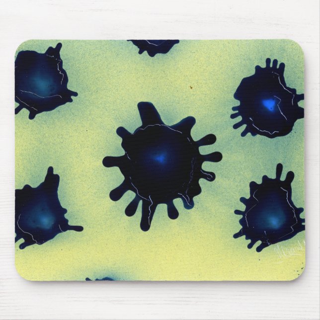 Mousepad Paint Splatter em Azul (Frente)