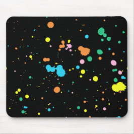 Mousepad Paint Splatters On Black