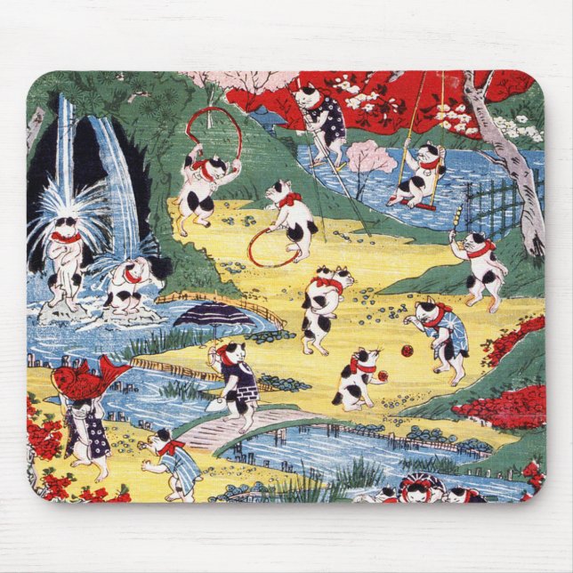 Mousepad País dos Gatos Japoneses, Utagawa Kunitoshi (Frente)