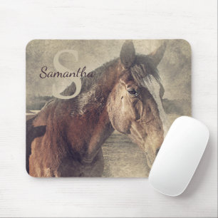 Mousepad País Russo Trimestre Horse Nome Monograma Nome In