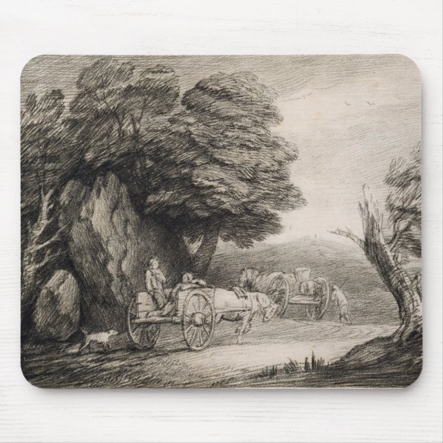 Mousepad Paisagem arborizada de Thomas Gainsborough | com (Frente)