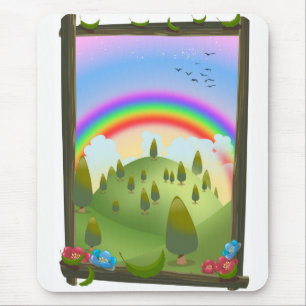 Mousepad Paisagem Arco-íris Feliz