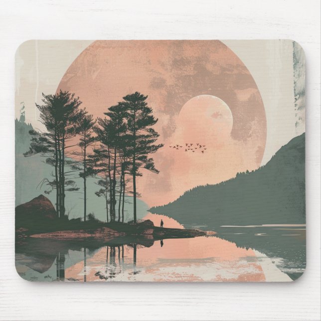 Mousepad Paisagem Boho Abstrato (1) (Frente)