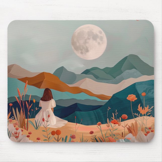 Mousepad Paisagem Boho Abstrato (21) (Frente)
