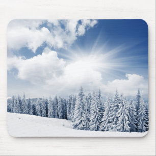 Mousepad Paisagem bonita do inverno com neve