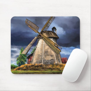 Mousepad Paisagem bonita do moinho de vento nos Países Bai