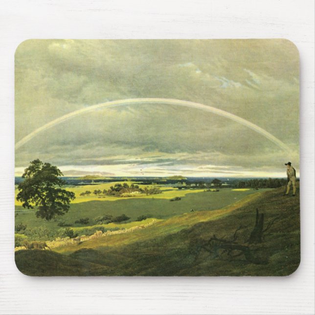 Mousepad Paisagem com arco-íris (por Caspar David Friedrich (Frente)