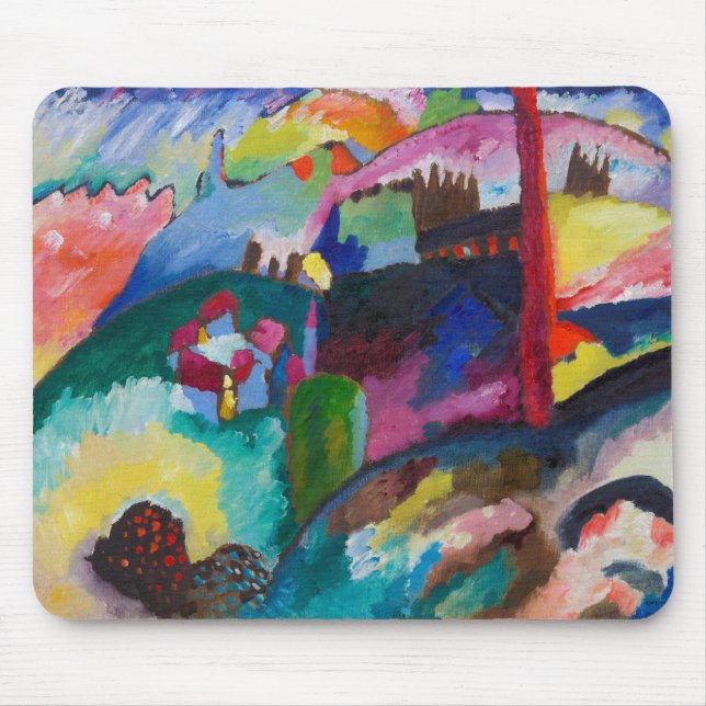 Mousepad Paisagem com Chaminé de Fábrica, Wassily Kandinsky (Frente)