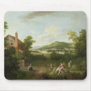 Mousepad Paisagem com empregados de fazenda, c.1730-40