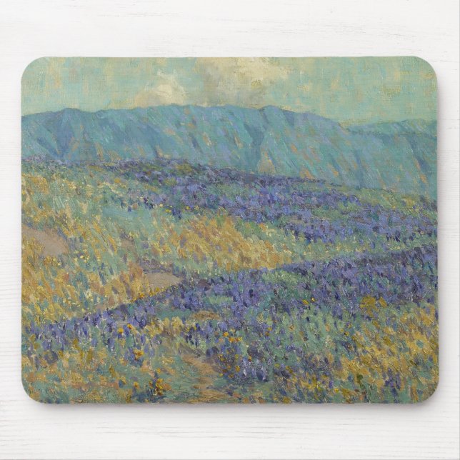 Mousepad Paisagem com Flores Azuis (por Granville Redmond) (Frente)