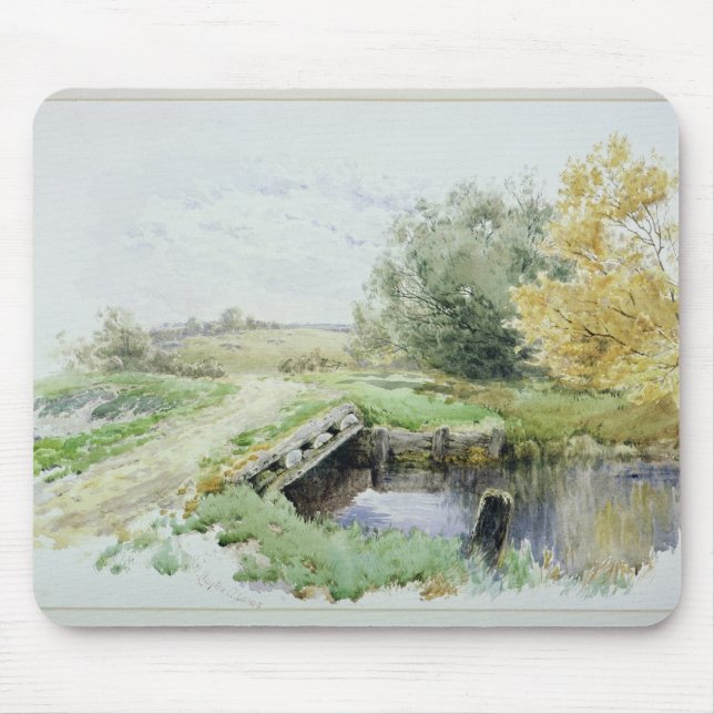 Mousepad Paisagem com ponte sobre um córrego (Frente)