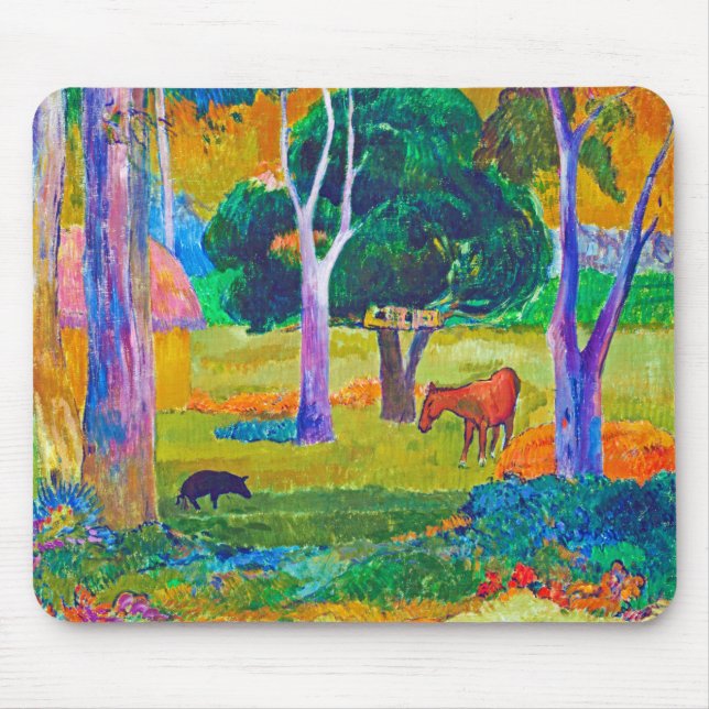 Mousepad Paisagem com Suíno e Cavalo, Gauguin (Frente)