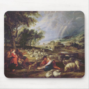 Mousepad Paisagem com um arco-íris