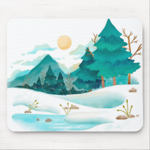 Mousepad Paisagem da Aquarela Invernal