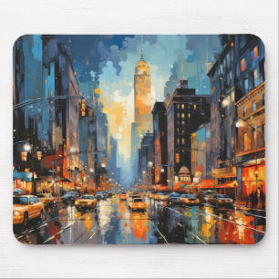 Mousepad Paisagem da Cidade Conceito Abstrato Cena Colorida
