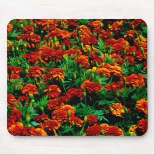 Mousepad Paisagem da Flor Vermelha Amarela Laranja