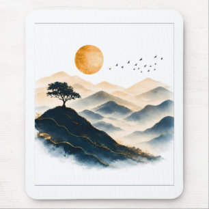 Mousepad Paisagem da Montanha do Sol Dourado