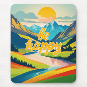 Mousepad Paisagem da Montanha Retroativa
