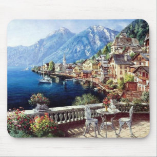 Mousepad Paisagem das Montanhas Costeiras em Belas Artes