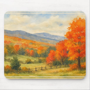 Mousepad Paisagem de Aquarela das Capacidades de Outono