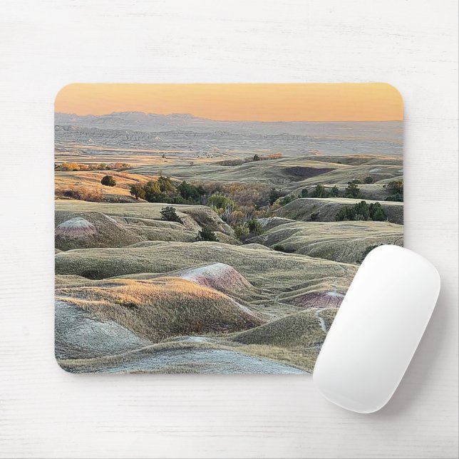 Mousepad Paisagem de Badlands Sunset Dakota (Com mouse)