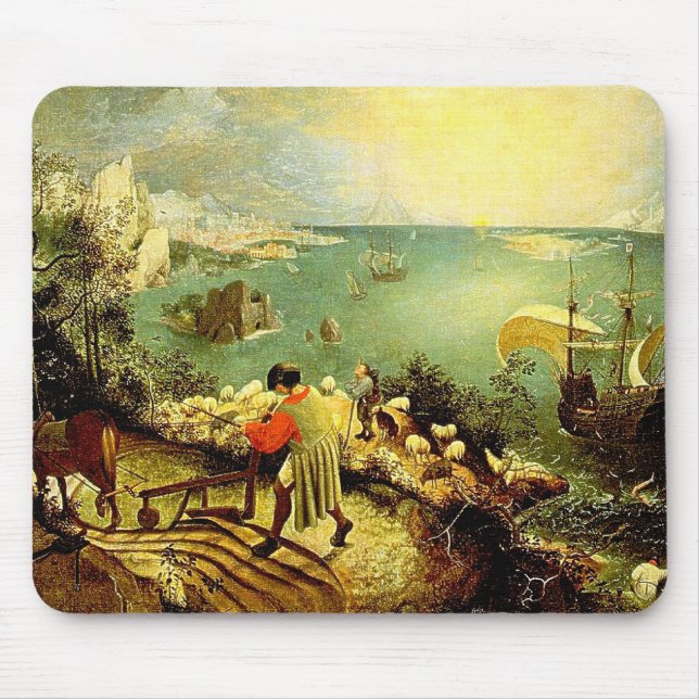 Mousepad Paisagem de Bruegel com queda de Ícaro - 1558 (Frente)