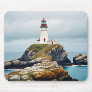Mousepad Paisagem de Farol Paisagem Costeira Cena de Calma