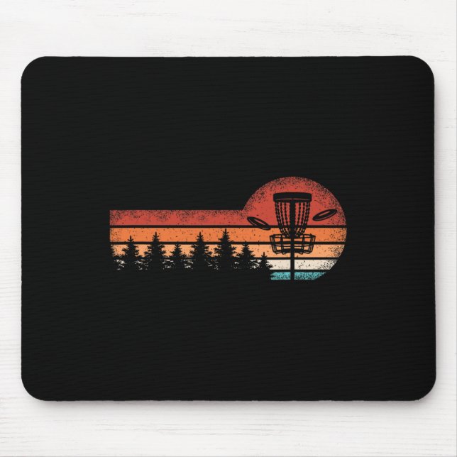 Mousepad Paisagem de Golfe de Disco Retro Árvores Homens Mu (Frente)