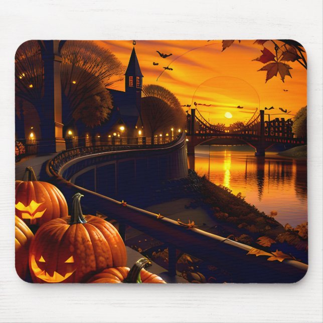 Mousepad Paisagem de Halloween Dois (Frente)
