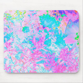 Mousepad Paisagem de Hortênsias Azul Água e Rosa Quente