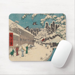 Mousepad paisagem de inverno de Hiroshige Japão ukiyo-e ant