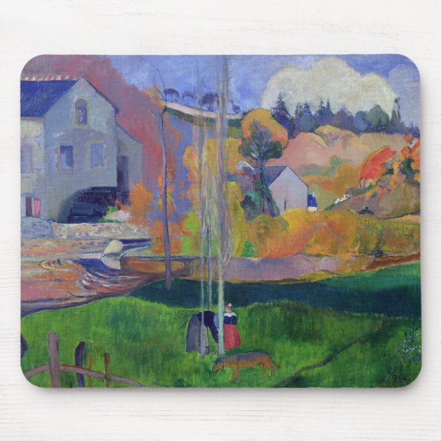 Mousepad Paisagem de Paul Gauguin | Brittany: o moinho de (Frente)
