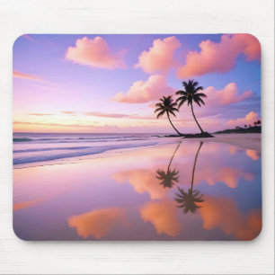 Mousepad Paisagem de praia Tropical Sunset Dusk Tranquil Ca