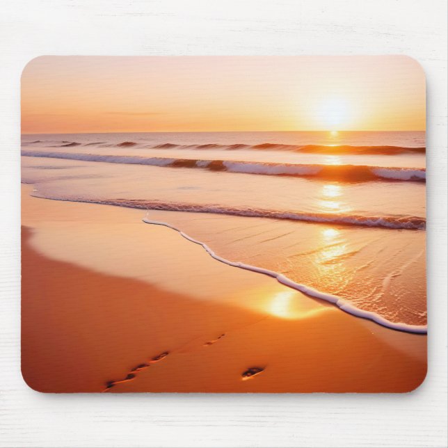 Mousepad Paisagem de praia Tropical Sunset Dusk Tranquil Ca (Frente)
